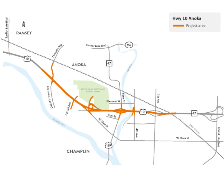 map of Hwy 10 project